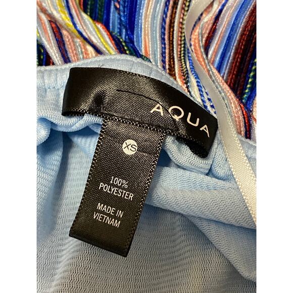 Aqua Women's Multicolor Striped Halter Cami Camisole Wide Leg Romper Jumpsuit XS - Picture 4 of 4